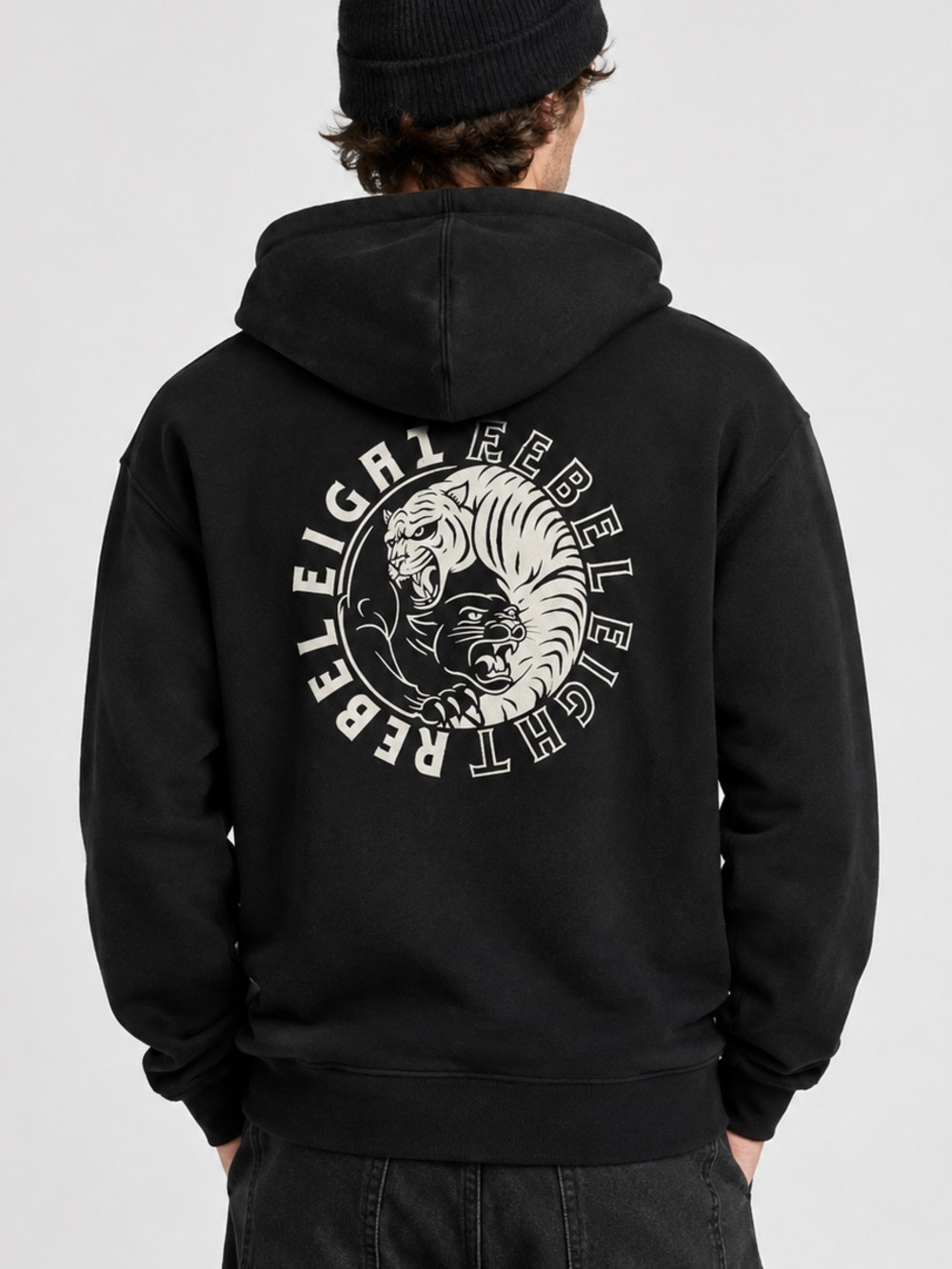 🎱 Rebel Eight yin yang Panther vs Tiger Zip Hoody